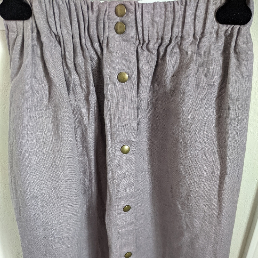 notPERFECTLINEN Purple A-Line Skirt - Picture 3 of 5